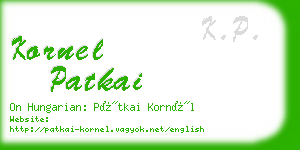 kornel patkai business card